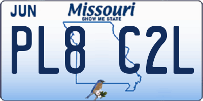 MO license plate PL8C2L