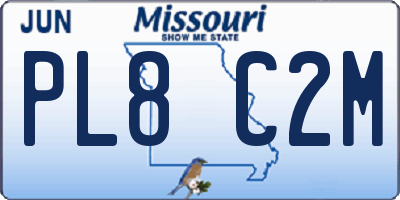 MO license plate PL8C2M