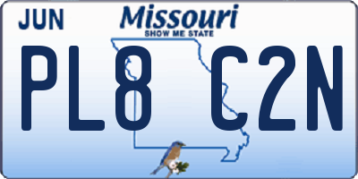 MO license plate PL8C2N