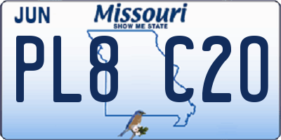 MO license plate PL8C2O