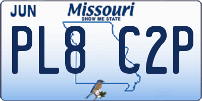MO license plate PL8C2P