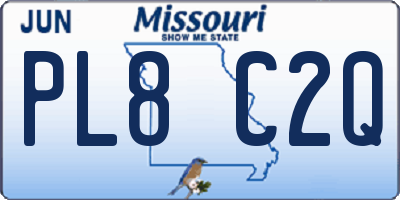 MO license plate PL8C2Q