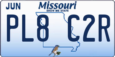 MO license plate PL8C2R