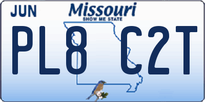 MO license plate PL8C2T