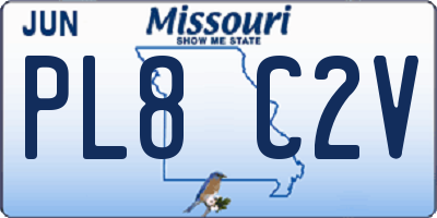 MO license plate PL8C2V