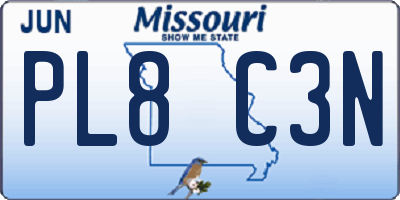 MO license plate PL8C3N