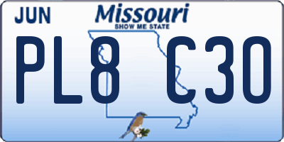 MO license plate PL8C3O