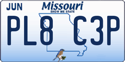MO license plate PL8C3P