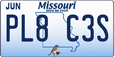 MO license plate PL8C3S