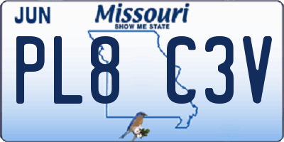 MO license plate PL8C3V