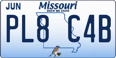 MO license plate PL8C4B