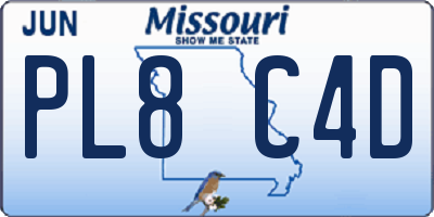 MO license plate PL8C4D