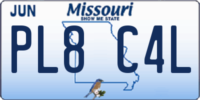 MO license plate PL8C4L