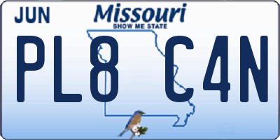 MO license plate PL8C4N