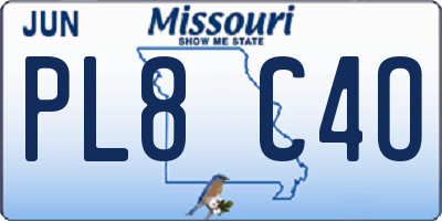MO license plate PL8C4O
