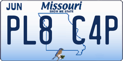 MO license plate PL8C4P