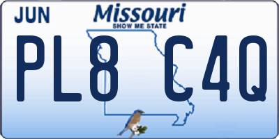MO license plate PL8C4Q
