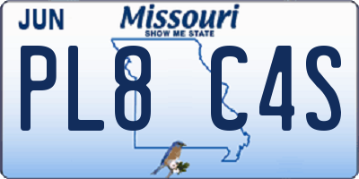 MO license plate PL8C4S