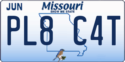MO license plate PL8C4T