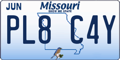 MO license plate PL8C4Y