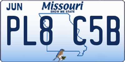 MO license plate PL8C5B