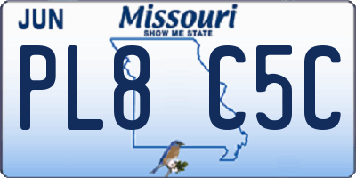 MO license plate PL8C5C
