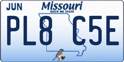 MO license plate PL8C5E