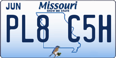 MO license plate PL8C5H