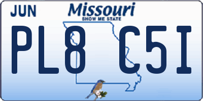 MO license plate PL8C5I