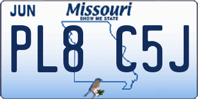 MO license plate PL8C5J