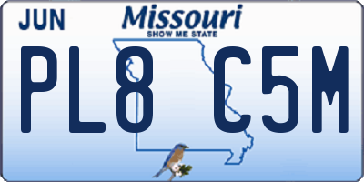MO license plate PL8C5M