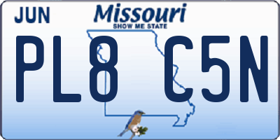 MO license plate PL8C5N