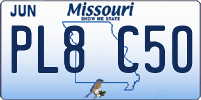 MO license plate PL8C5O