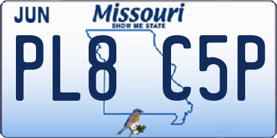 MO license plate PL8C5P