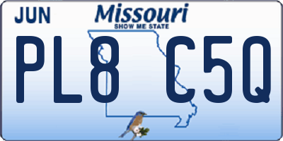 MO license plate PL8C5Q