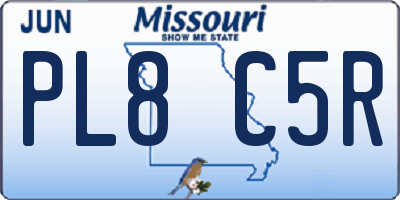 MO license plate PL8C5R