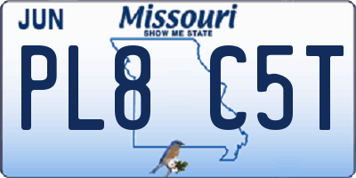 MO license plate PL8C5T