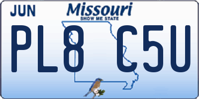 MO license plate PL8C5U