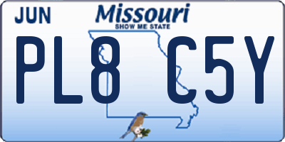 MO license plate PL8C5Y
