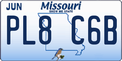MO license plate PL8C6B