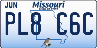 MO license plate PL8C6C