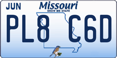 MO license plate PL8C6D