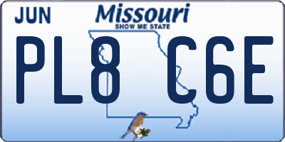 MO license plate PL8C6E