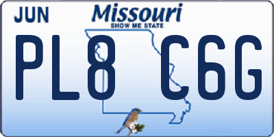 MO license plate PL8C6G