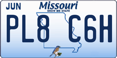 MO license plate PL8C6H