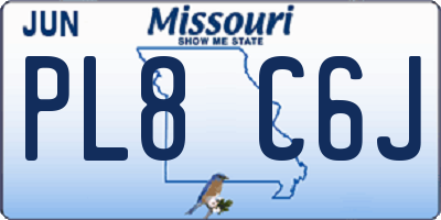 MO license plate PL8C6J