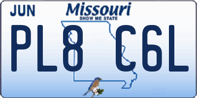 MO license plate PL8C6L