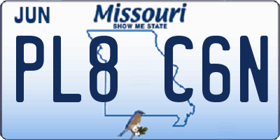MO license plate PL8C6N