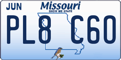 MO license plate PL8C6O