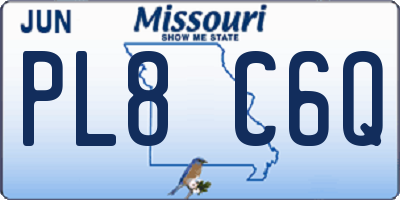 MO license plate PL8C6Q